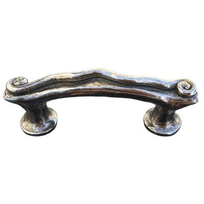 Emenee MK1244-ABS Prestige Collection Forged Handle 4-1/4 inch x 1/2 inch in Antique Bright Silver Foundry Series